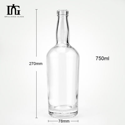 Glaskraag 500ml 700ml 750ml Whiskey Brandy lege fles met kurk en schroefdeksel
