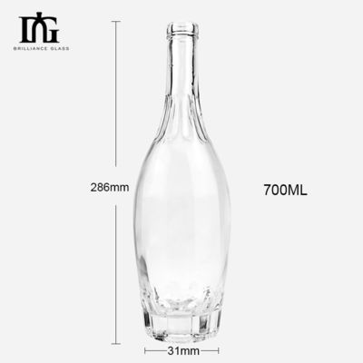 500 ml/700 ml/750 ml glas fles whisky met kurk en uniek ontwerp