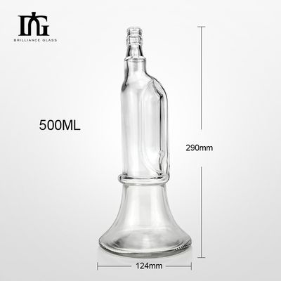 Op maat gemaakte glazen kraag materiaal glazen drankflessen voor gins 500 ml 700 ml loodvrij