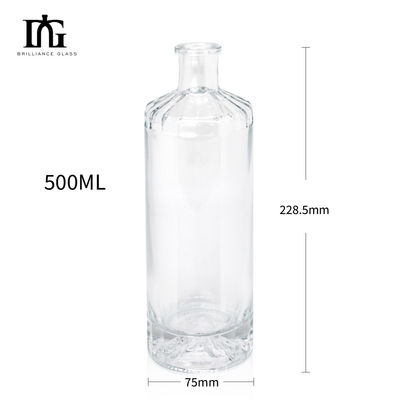 Vrij verkrijgbaar 500 ml heldere glasflessen met kurkstop en dikke bodem