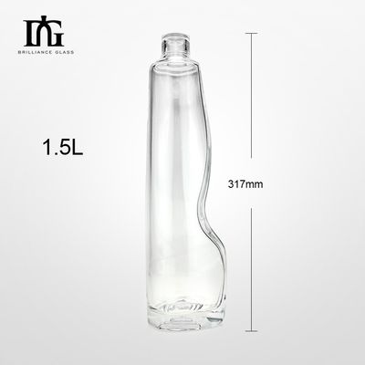 Acceptabel klant logo glazen fles voor drank wodka tequila gin verzegeld kurk deksel