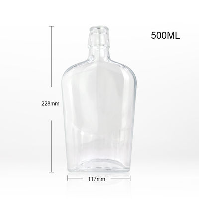 750 ml/1000 ml glazen fles voor gedistilleerde dranken Whisky Rum Gin Tequila Brandy Gravureerde kurkstop
