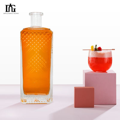 Afdichting Cork 700ml 375ml 500ml Glasfles voor Whisky Liquor Vierkante Vodka