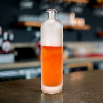 Vodka Brandy Liquor flessen met aanvaardbaar klant logo 500 ml helder rond glas