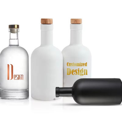 OEM/ODM Acceptabel Classic Shape Gin Rum Glasfles met Houten Kap 500ml 750ml