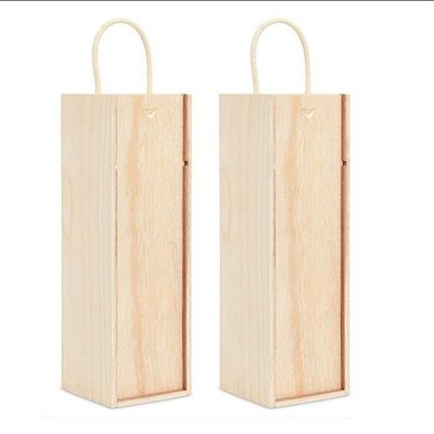 Single Leather Red Wine Set Fles Verpakkingspapierdoos voor Custom Houten Wijn Gift Box