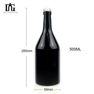 CORK Verzegeling Type Custom Screen Logo Printing Zwart Glas 500ml 750ml Champagne Wijnfles