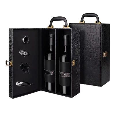 Op maat gemaakte bestelling geaccepteerd enkele fles herbruikbare cadeaubon met krokodilgraan Pu leer