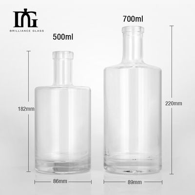 OEM/ODM Acceptabele glazen fles voor gedistilleerde dranken 500 ml 750 ml rum vodka whisky gin fles