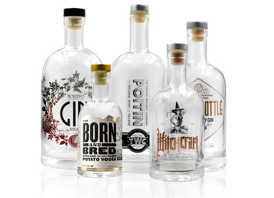 Duidelijke ovale fles 100 ml 250 ml 500 ml 700 ml 750 ml lege wijnfles met kurken