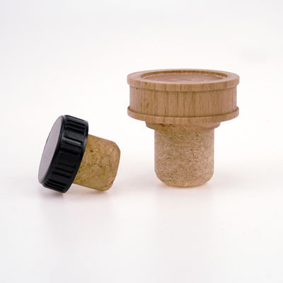 14mm 19mm 22.5mm T-top Natural Wood Cork Wine Bottle Stoppers met Custom Logo