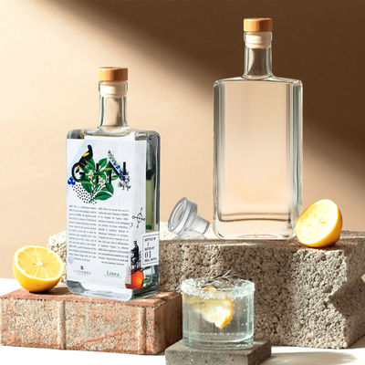 OEM/ODM Acceptabel 50ml 100ml 200ml 500ml Vierkant Wijn Glasfles Voor Brandy Vodka Whisky