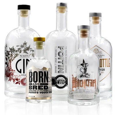 Body materiaal Glas 375ml 500ml 700ml 750ml 1l Nordic Vodka fles met aangepast logo