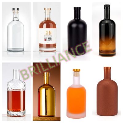 Body materiaal Glas 375ml 500ml 700ml 750ml 1l Nordic Vodka fles met aangepast logo