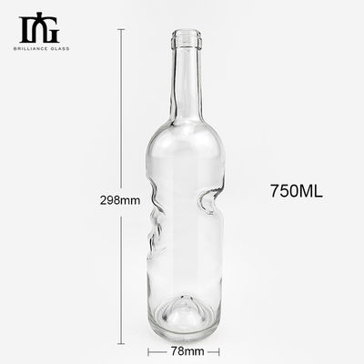 750 ml heldere lege glazen fles voor brandy en likeuren