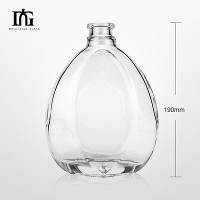 CORK Versleuteling Type Duidelijke brandy glasflessen voor whisky Bourbon Vodka 700ml 750ml