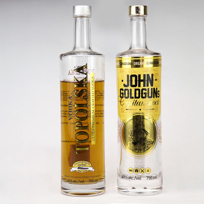 750 ml 700 ml Chicago Style glas wijnfles met houten kurkdop en aangepast logo