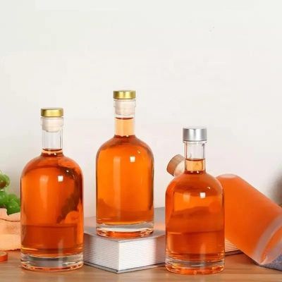 Flint Glass Matte Black 500ml/700ml/750ml Leeg Rond Vodka Spirit Whisky Gin Liquor Fles met kurk