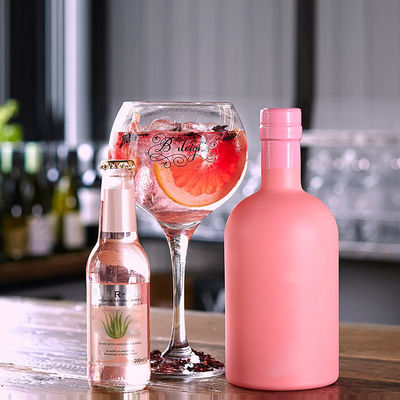 Flint Glass Matte Black 500ml/700ml/750ml Leeg Rond Vodka Spirit Whisky Gin Liquor Fles met kurk