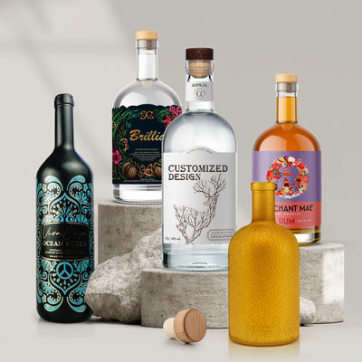 Tequila lege cilinder bevroren glas vodka fles 500 ml 750 ml 1000 ml met aanvaardbaar logo