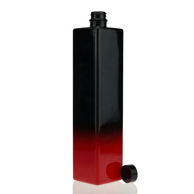 Drankfles Zwart-Rode Verf 750 ml Vierkante Glas Fles Saus Drank Cork Mini Wijn