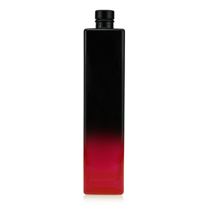 Drankfles Zwart-Rode Verf 750 ml Vierkante Glas Fles Saus Drank Cork Mini Wijn