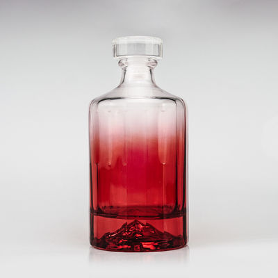 Whisky 500 ml Creative Design glazen fles met rode vulkanische bot en glazen kurk