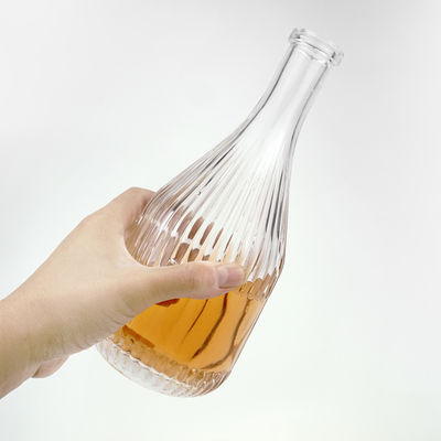 375 ml 450 ml ijswijnflessen glazen container met kurve voor dranken en gebogen patroon