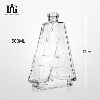 Koolhoudende dranken Fancy 500 ml glazen fles Een vierkant met acceptabele logo afdruk