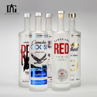 750 ml lange nek cilinder blauw gekleurd glas drank whisky vodka fles voor drank