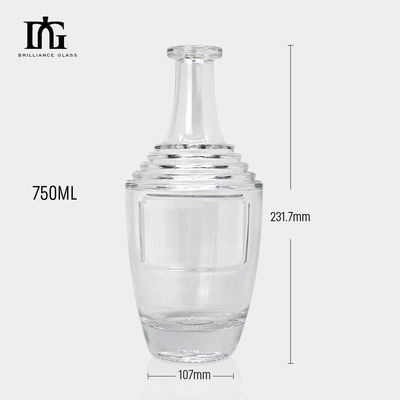 Custom 200ml unieke glasfles voor rum whisky vodka en kurk zegel