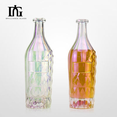 Doorzichtige glazen kraag en dop 700 ml fles voor wodka gin whisky rum