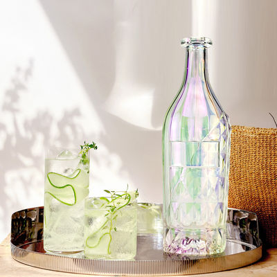 Doorzichtige glazen kraag en dop 700 ml fles voor wodka gin whisky rum