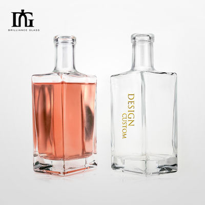 Aanvaardbaar OEM/ODM 700 ml vierkantvormige glazen fles voor Whisky Gin Vodka Spirit Choice