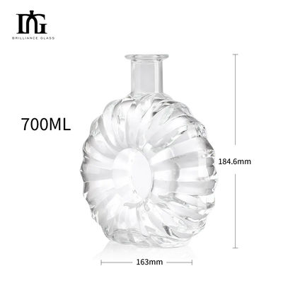 Glaskraag materiaal Custom Moon Shape 700 ml Rumfles voor drankjes en dranken