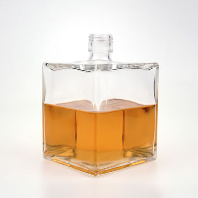 OEM/ODM Acceptabel Custom Square 750 ml glazen fles voor Whisky Vodka Brandy Rum Gin
