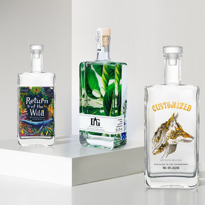 Persoonlijke verpakking Volledig glas Leeg 500 ml parfumfles met gravure en schilderwerk