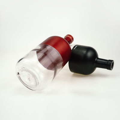 OEM/ODM Acceptabel Half helder en mat zwart 750 ml gin drank fles met kurk deksel