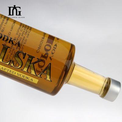 Glasfles voor wodka Whisky Wijn 750 ml Duidelijk Noordse ontwerp en elektroplatering