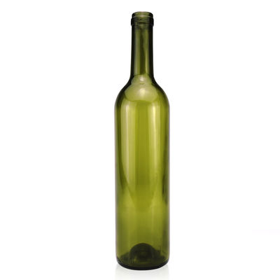750 ml prima kleur glasfles voor rode wijn Spirits Ronde vorm Groene kleur Cork schroefdeksel