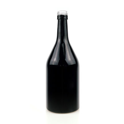 Leeg zwart schilderen glasfles voor Whisky Vodka 500ml 1.75L Schroefkap Fles