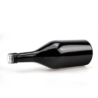 Leeg zwart schilderen glasfles voor Whisky Vodka 500ml 1.75L Schroefkap Fles
