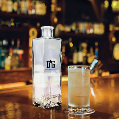 Offsetdruk 500 ml heldere glasflessen met dikke bodem en kurkstop