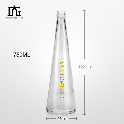 Op maat gemaakte luxe unieke vaasvormige glazen fles 700 ml 750 ml met kurk schroefdeksel