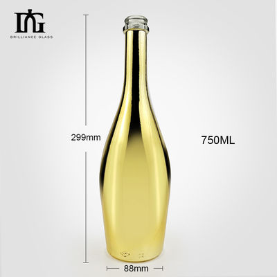 750 ml goudwijn elektroplaat champagne glasfles voor gedistilleerde dranken flessen De Vidrio