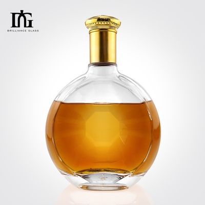 Persoonlijke ronde onregelmatige glad oppervlak glasfles voor de productie van 700 ml gin whisky