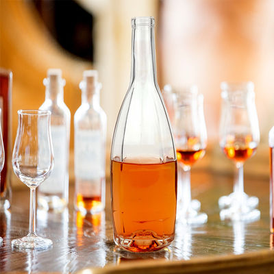 OEM/ODM Acceptabele doorzichtige glazen fles 700 ml 750 ml voor drankjes en dranken