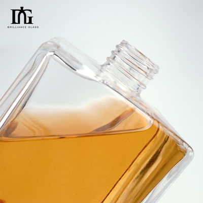 Glaskraag Materiaal Vierkante Helder Vlakke Schouder 500 ml 700 ml Whisky Fles met kurk