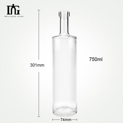 OEM/ODM Acceptabel 500 ml kristalwit glasfles Rechthoekig rond Plat schouderontwerp