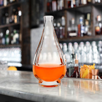Glas drank wijn whisky fles 750 ml met luxe piramide kristal ontwerp en kurk zegel